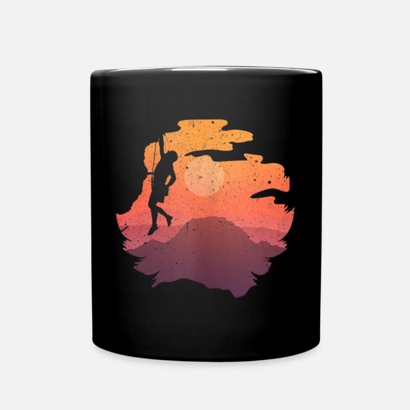 Climbing rock climbing climber - Full Colour Mug - black