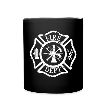 Pompier - Mug uni - noir - Devant