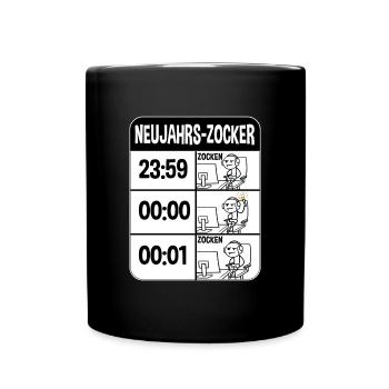 Zocken Zocker Videogames Gamer - Tasse einfarbig - Schwarz - Vorne
