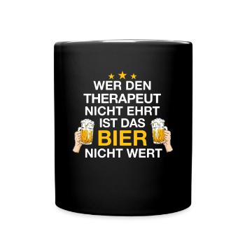 Therapeut Physiotherapeut Physio Beruf Spruch - Tasse einfarbig - Schwarz - Vorne