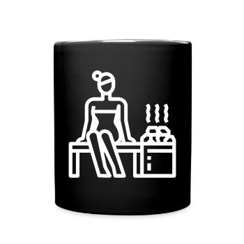 Sauna Saunieren - Tasse einfarbig - Schwarz - Vorne