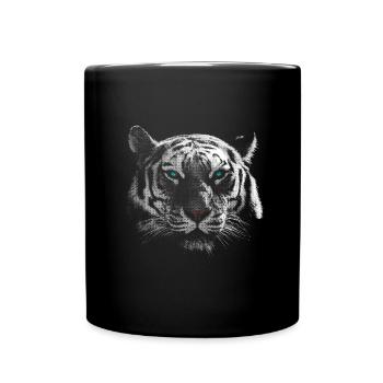 Weisser Tiger - Tasse einfarbig - Schwarz - Vorne