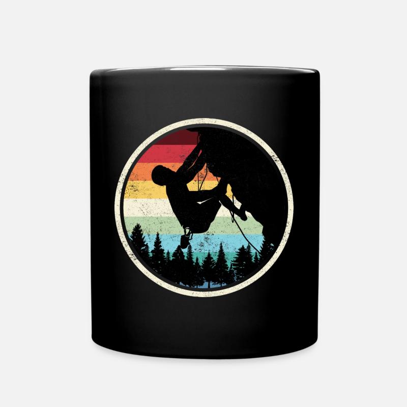 Rainbow Forest Climber Silhouette - Full Colour Mug - black