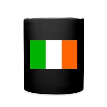 Irische Flagge - Tasse einfarbig - Schwarz - Vorne