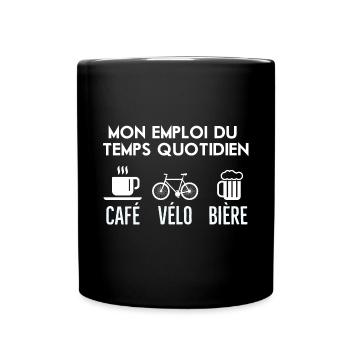 Café Vélo Bière 2 - Mug uni - noir - Devant