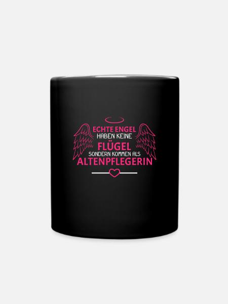 Altenpflegerin Engel Geschenk - Tasse einfarbig - Schwarz