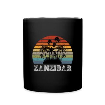 Zanzibar Vintage Palmen Design / Idée cadeau - Mug uni - noir - Devant