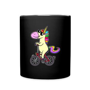 Licorne Cool Drôle de design lunettes de soleil - Mug uni - noir - Devant