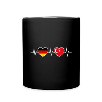 German-turc Allemagne Turquie Coeurs - Mug uni - noir - Devant