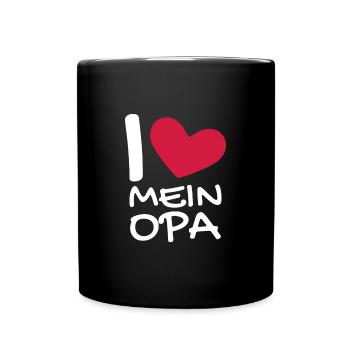 Ich liebe mein Opa - Tasse einfarbig - Schwarz - Vorne