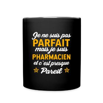 je suis pharmacien cadeau pharmacien - Mug uni - noir - Devant