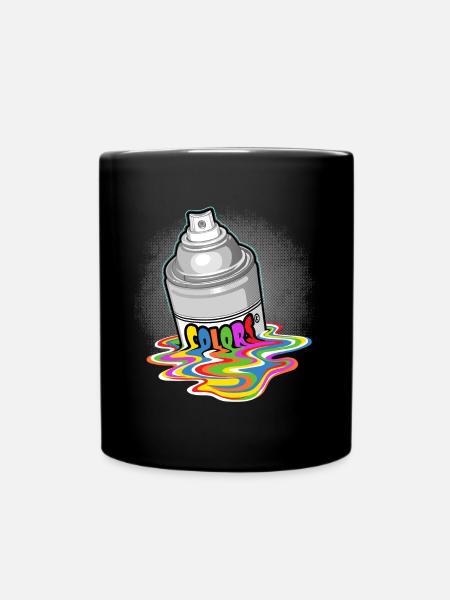 Spray paint melting - Full Colour Mug - black