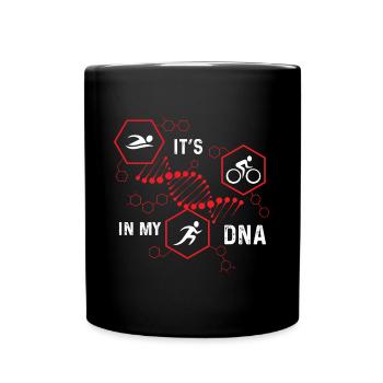 Triathlon it es in my dna - Tasse einfarbig - Schwarz - Vorne