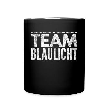 Team Blaulicht Geschenk - Tasse einfarbig - Schwarz - Vorne