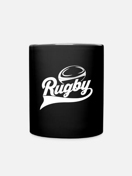 rugby t shirt rugby rugbyman - Mug uni - noir