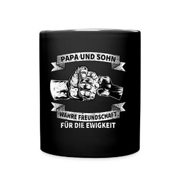Stolzer Papa Tochter Vater Sohn Outfit Spruch - Tasse einfarbig - Schwarz - Vorne