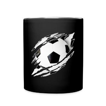 football déchiré football en moi - Mug uni - noir - Devant