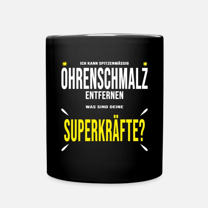 Ohrenarzt hören Ohren Ohr Geschenk lustig - Tasse einfarbig - Schwarz