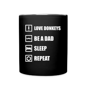 âne père Dormir Répétition - Mug uni - noir - Devant