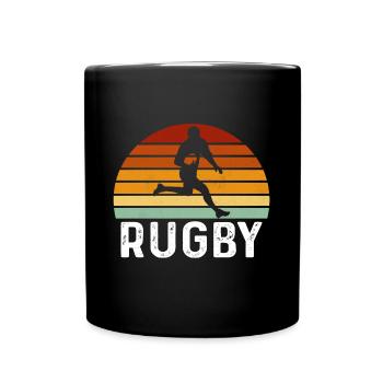 retro rugby Footballf - Full Colour Mug - black - Front