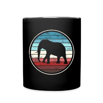 Elefant Elefanten - Tasse einfarbig - Schwarz - Vorne