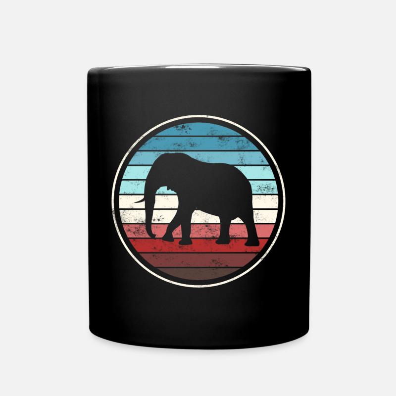Elefant Elefanten - Tasse einfarbig - Schwarz