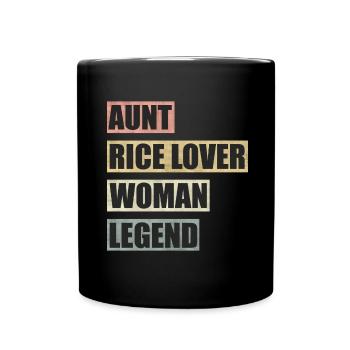 Reis Tante Frau Legende - Tasse einfarbig - Schwarz - Vorne