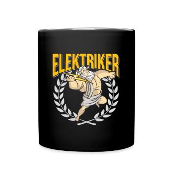 Elektriker Zeus Gott Papa Job Ausbildung - Tasse einfarbig - Schwarz - Vorne