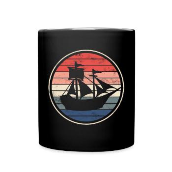 Boat ship sailing ship - Full Colour Mug - black - Front