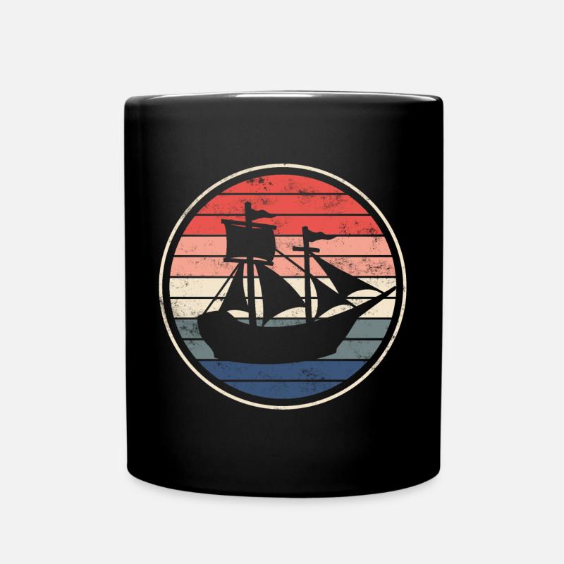 Boot Schiff Segelschiff - Tasse einfarbig - Schwarz
