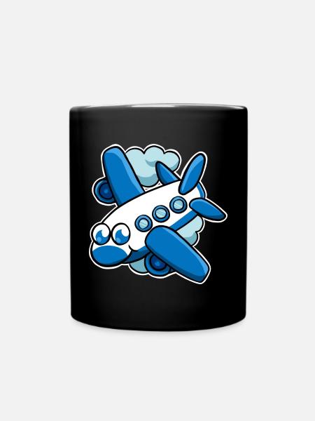 Flugzeug - Tasse einfarbig - Schwarz