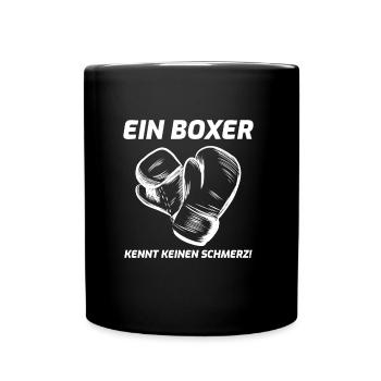 Boxen Boxer Spruch - Tasse einfarbig - Schwarz - Vorne