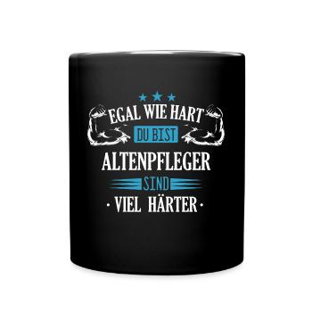 Altenpfleger Pfleger Beruf Spruch Altenpflege - Tasse einfarbig - Schwarz - Vorne