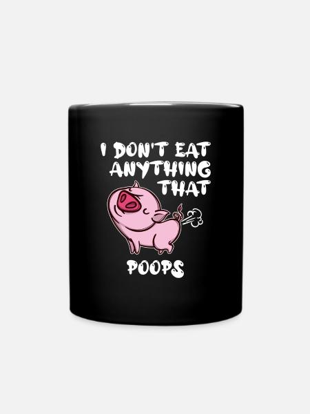 Statement Pig Vegan - Full Colour Mug - black