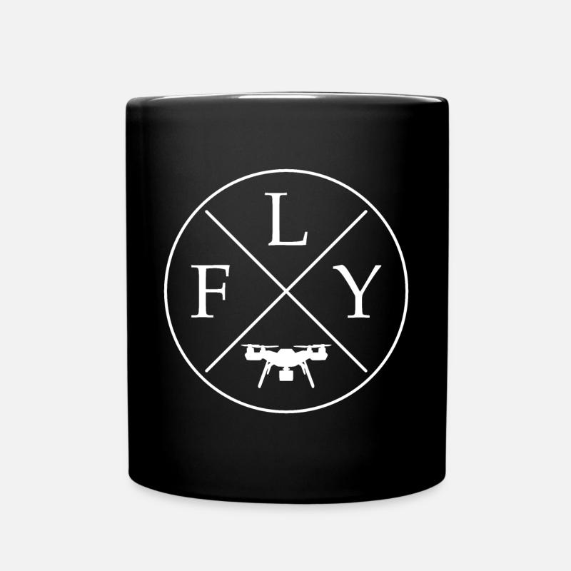 FLY Drohne - Tasse einfarbig - Schwarz