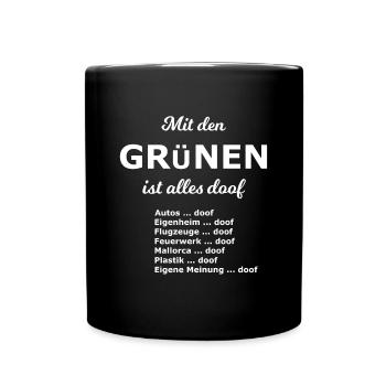 Doofe Partei - Tasse einfarbig - Schwarz - Vorne