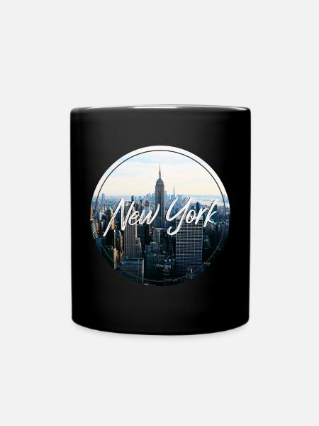 Lettrage de la Skyline de New York - Mug uni - noir
