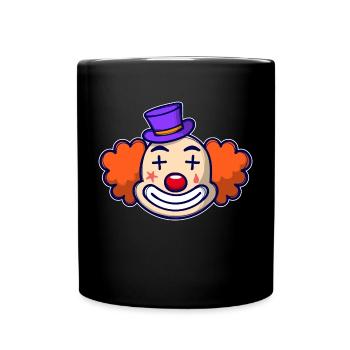 Fasching Clown Karneval - Tasse einfarbig - Schwarz - Vorne