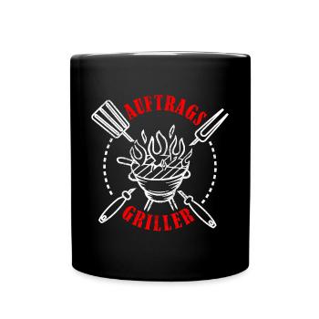 Auftragsgriller Grillen BBQ Grillmeister Geschenk - Tasse einfarbig - Schwarz - Vorne
