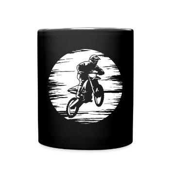 supermoto motorcycle graphic graphic - Full Colour Mug - black - Front