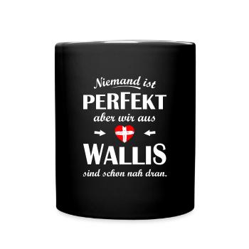 Kanton Wallis Schweiz - Tasse einfarbig - Schwarz - Vorne