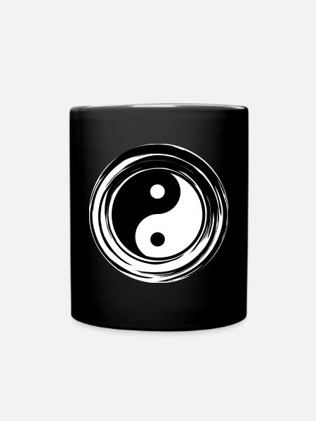 Yin-Yang White - Tasse einfarbig - Schwarz