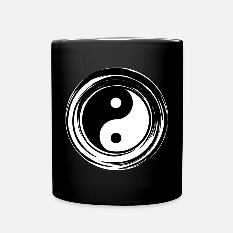 Yin-Yang White - Tasse einfarbig - Schwarz