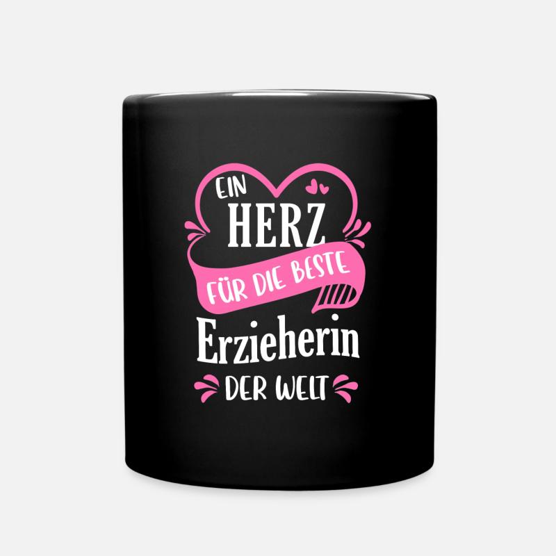 Erzieher Erzieherin Kindergärtner Spruch Beruf - Tasse einfarbig - Schwarz