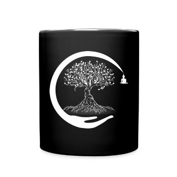 Lebensbaum - Tasse einfarbig - Schwarz - Vorne
