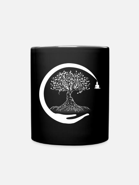 Lebensbaum - Tasse einfarbig - Schwarz