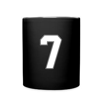7 Jahre Trikotnummer 7 - Tasse einfarbig - Schwarz - Vorne