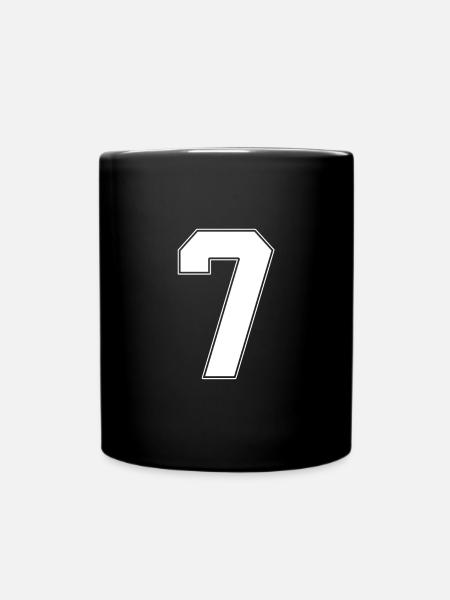 7 Jahre Trikotnummer 7 - Tasse einfarbig - Schwarz