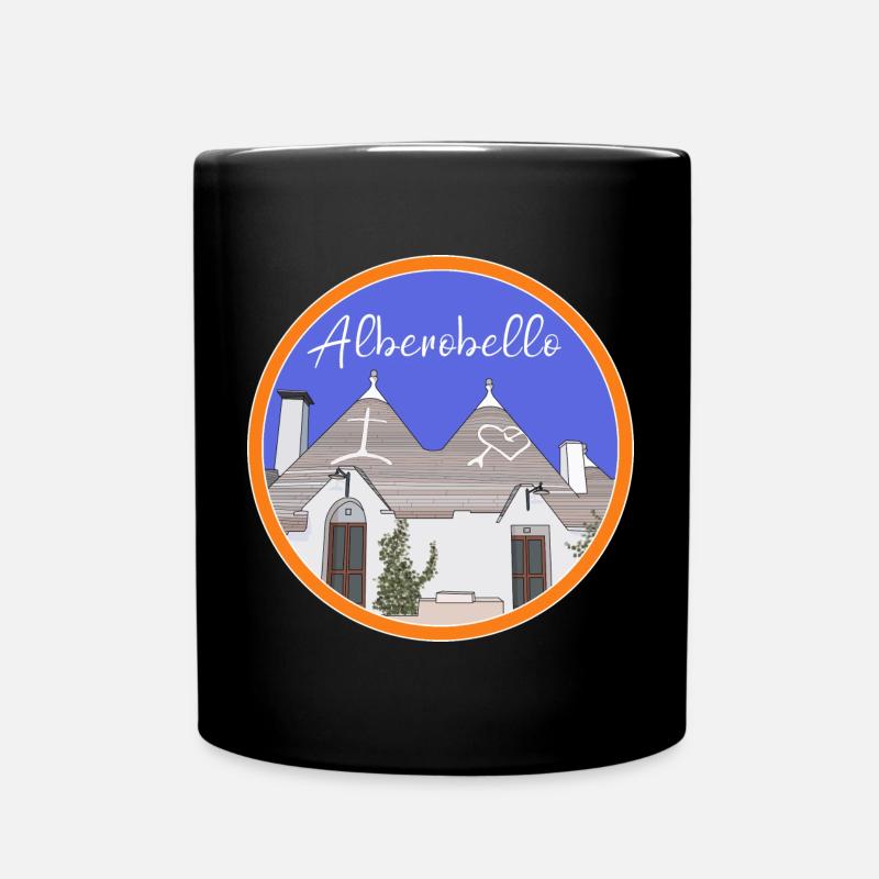 Trulli Häuser Alberobello Bari Trullo Italien - Tasse einfarbig - Schwarz