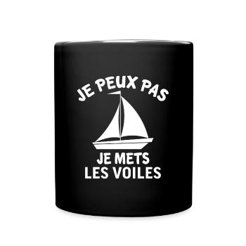 Je peux pas je mets les voiles - Mug uni - noir - Devant